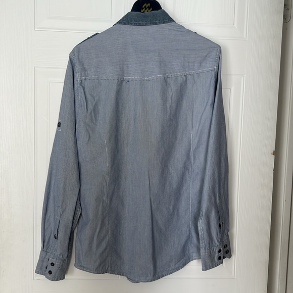 Blue striped button down shirt - Picture 2 of 2